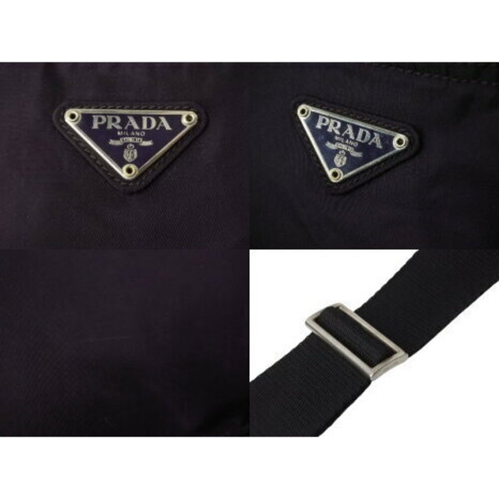 Prada Tessuto nylon shoulder bag triangle logo purple black - Picture 5 of 8